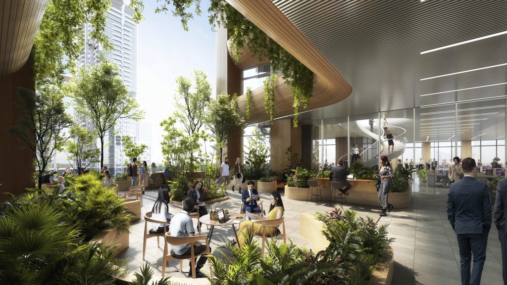 Le lobby du 8 Shenton Way du cabinet Skidmore, Owings & Merrill.