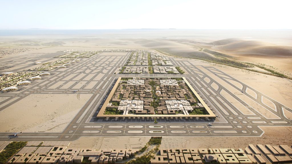 Le cabinet Foster + Partners a remporté le concours pour la conception du plan de l'aéroport international "King Salman" en Arabie saoudite.