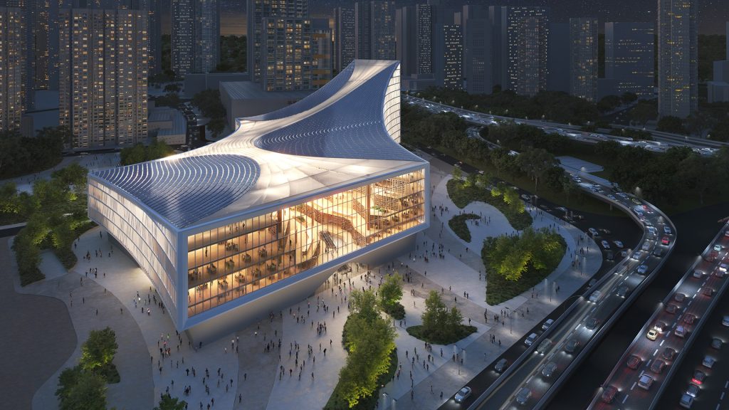 Le projet di cabinet MVRDV "Wuhan Library", une bibliothèque centrale de 140 milles m2.