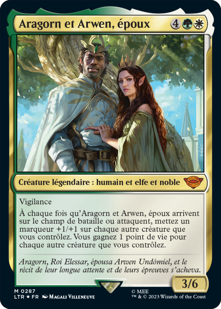 La carte de Aragorn dans Magic Seigneur des anneaux.