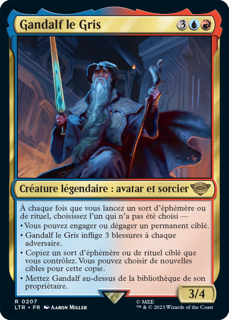 La carte de Gandalf dans Magic Seigneur des anneaux.