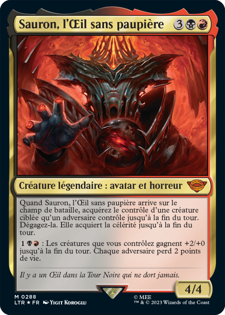 La carte de Sauron dans Magic Seigneur des anneaux.