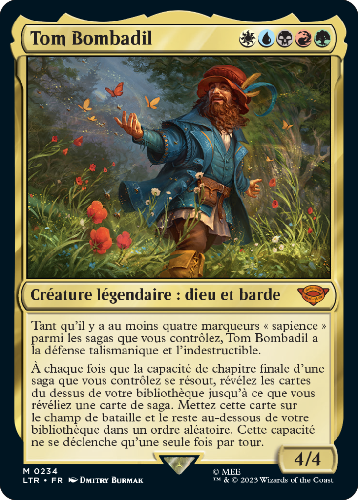 La carte de Tom dans Magic Seigneur des anneaux.