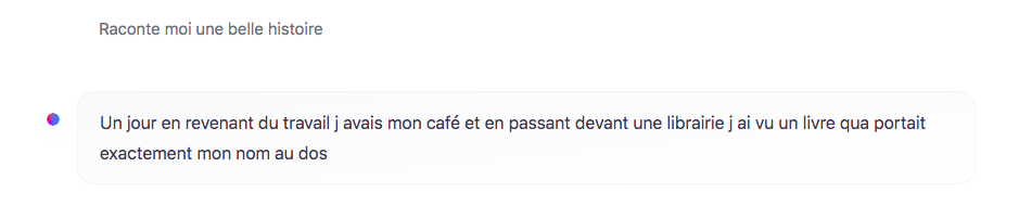 Un exemple d'hallucination humoristique de HuggingChat, le chatbot de Hugging Face.