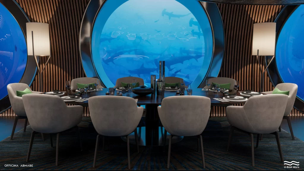 La salle à manger du Nautilus de U-Boat Worx