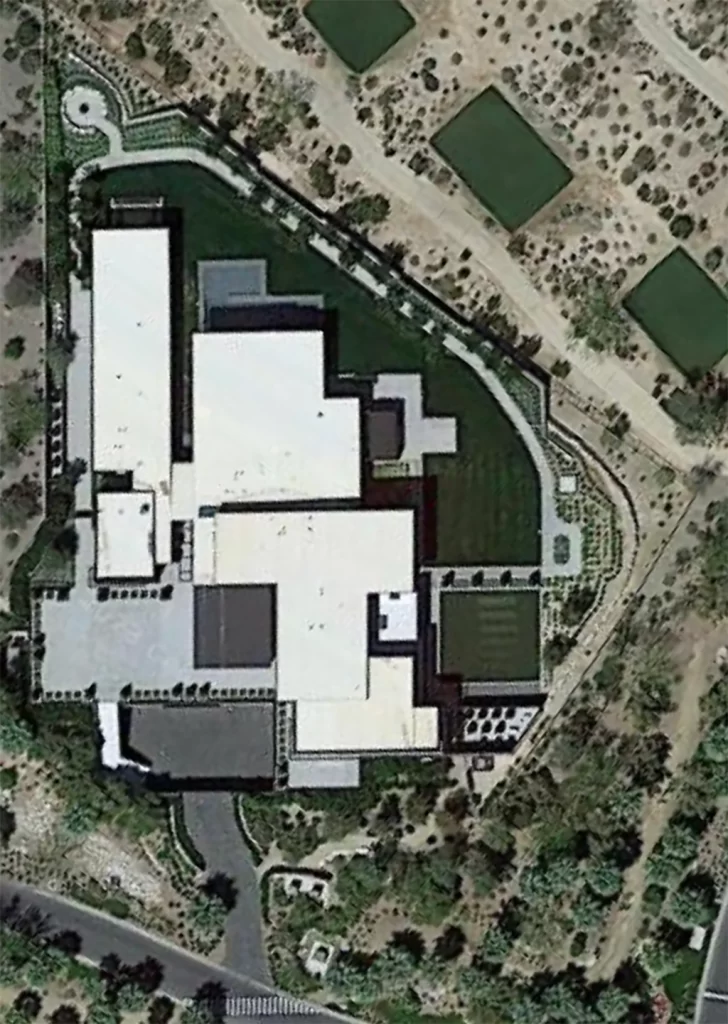 Vue aérienne du manoir de Las Vegas que Celine Dion a vendu 30 millions de dollars en 2023.