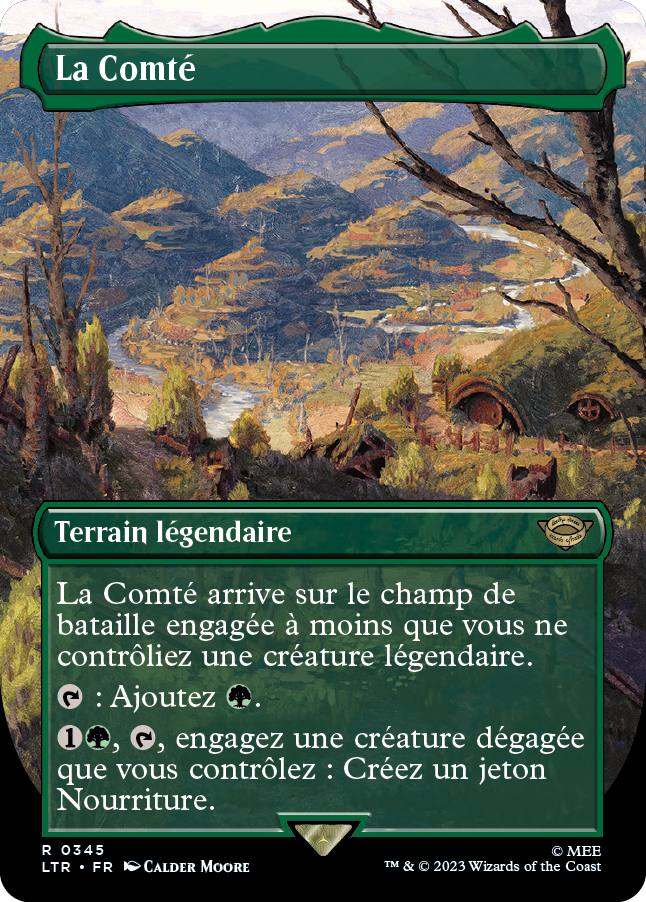 Carte "La comté" Magic the Gathering, dans l'édition Seigneur des Anneaux de 2023.