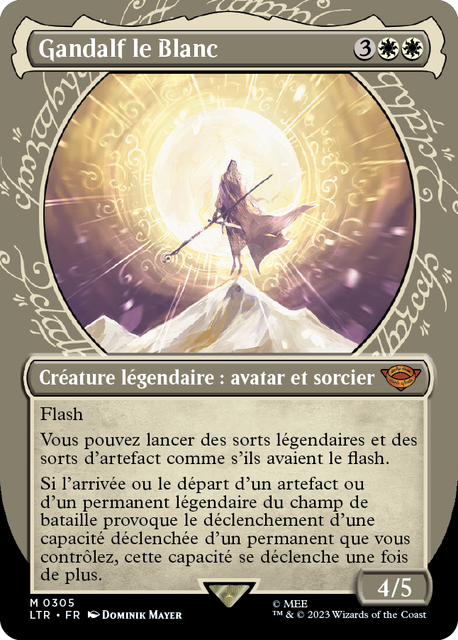 Carte Magic the Gathering de Gandalf, dans l'édition Seigneur des Anneaux de 2023.
