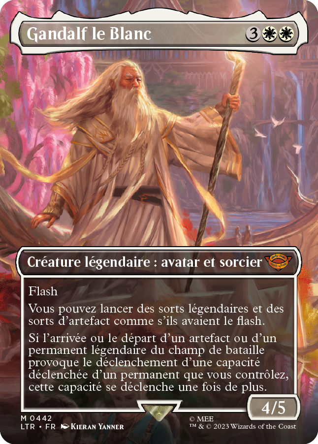 Carte Magic the Gathering de Gandalf, dans l'édition Seigneur des Anneaux de 2023.