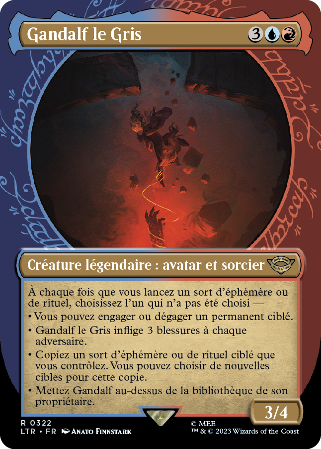 Carte Magic the Gathering de Gandalf, dans l'édition Seigneur des Anneaux de 2023.
