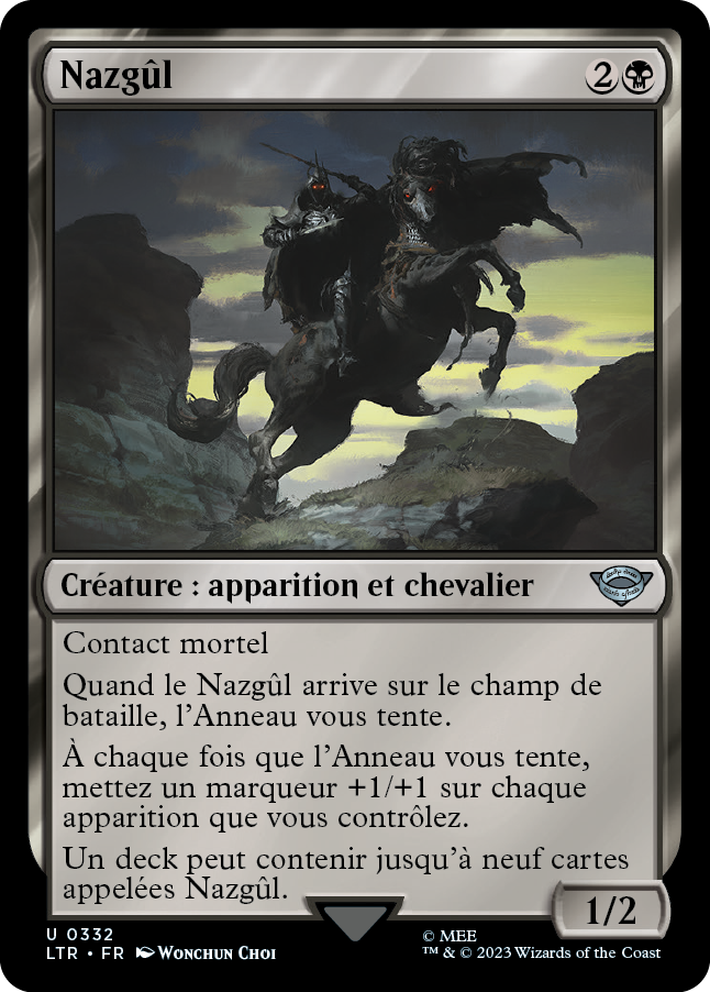 Carte Magic the Gathering de Nazgul, dans l'édition Seigneur des Anneaux de 2023.