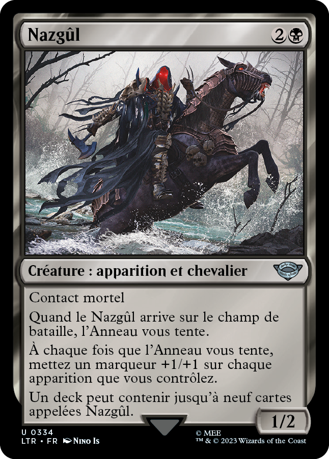 Carte Magic the Gathering de Nazgul, dans l'édition Seigneur des Anneaux de 2023.