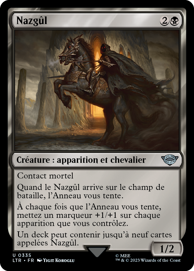 Carte Magic the Gathering de Nazgul, dans l'édition Seigneur des Anneaux de 2023.