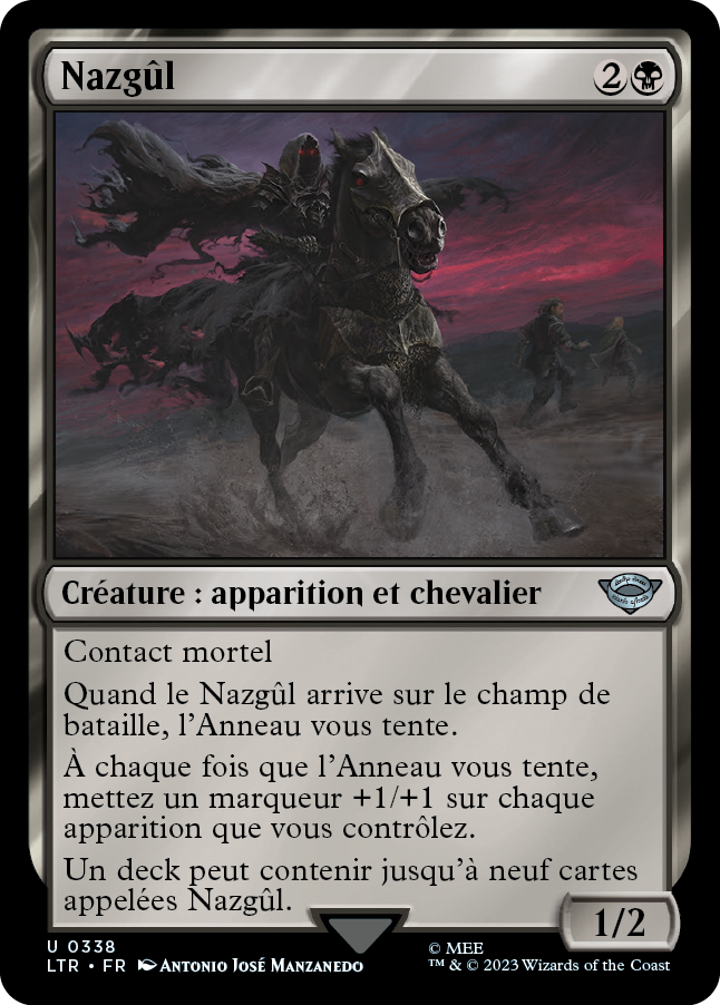 Carte Magic the Gathering de Nazgul, dans l'édition Seigneur des Anneaux de 2023.