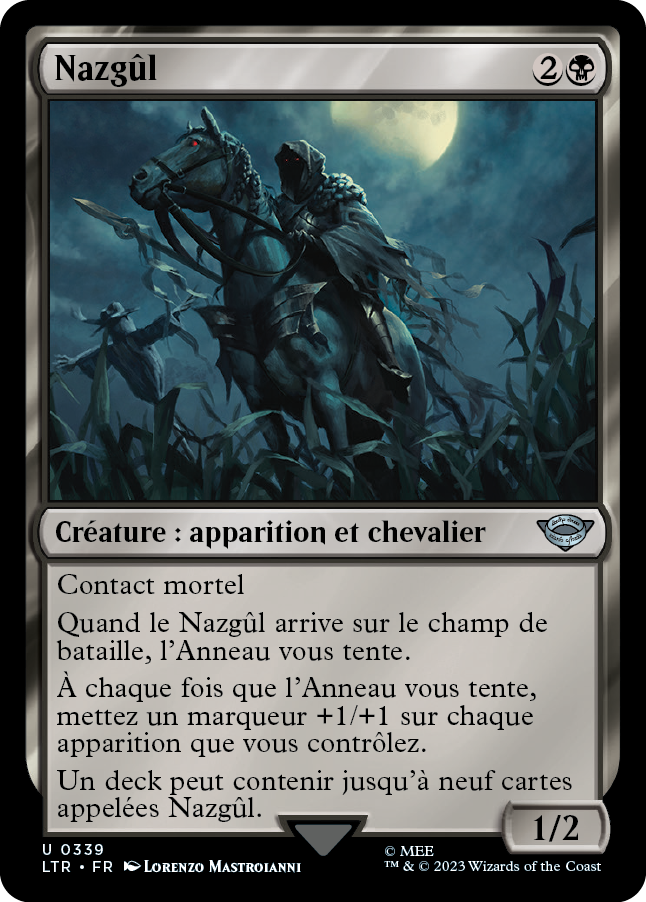 Carte Magic the Gathering de Nazgul, dans l'édition Seigneur des Anneaux de 2023.