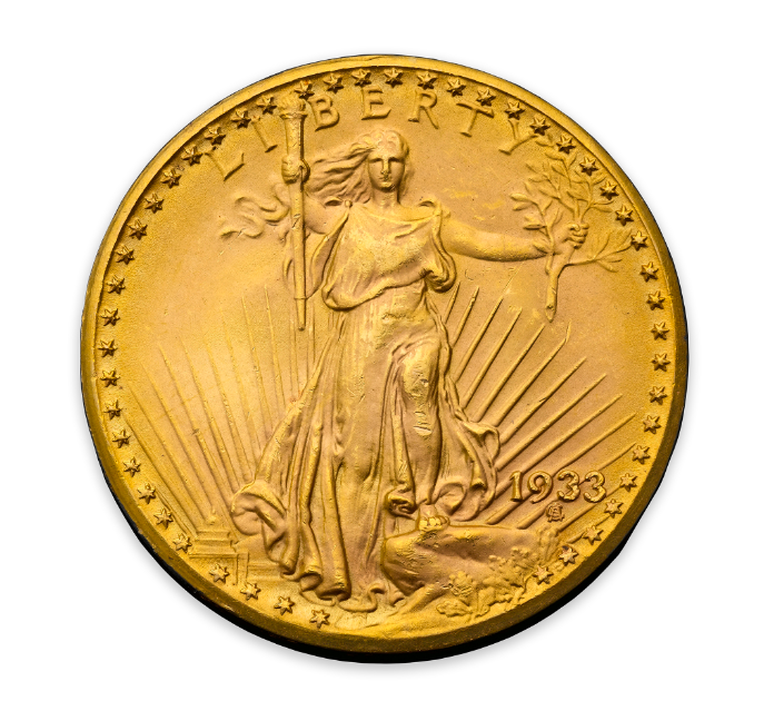 Le côté pile d'une pièce Double Eagle de 1933