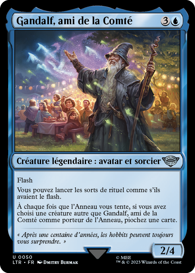 Carte Magic the Gathering de Gandalf, dans l'édition Seigneur des Anneaux de 2023.