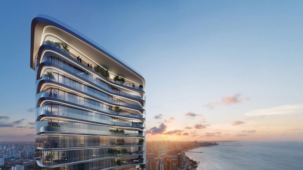 Le haut de la tour Diagonal de Pininfarina, au Brésil.