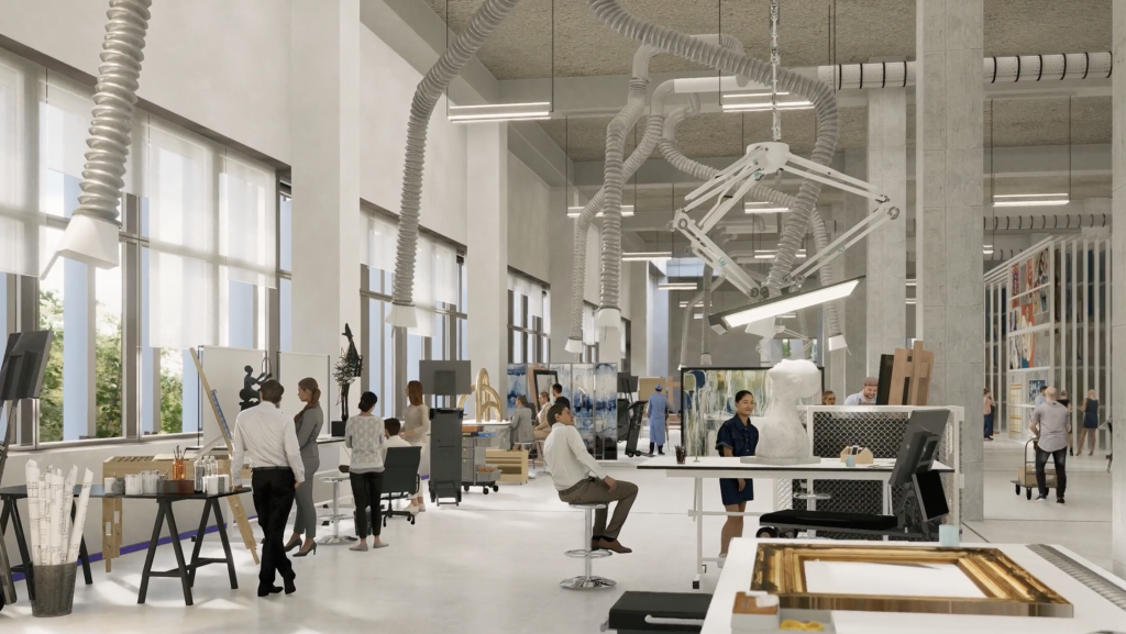 Image de l'un des ateliers du futur Centre Pompidou basé à Massy, dans l'Essonne, en partenariat avec le Musée Picasso.
