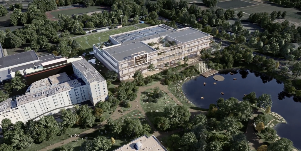 Image prise depuis le ciel du futur Centre Pompidou basé à Massy dans l'Essonne, en partenariat avec le Musée Picasso.