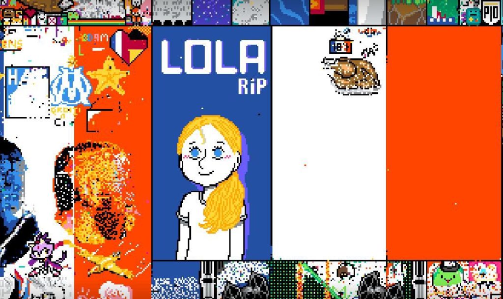 Lola Daviet incrustée dans la Pixel War 2023, sur le drapeau français