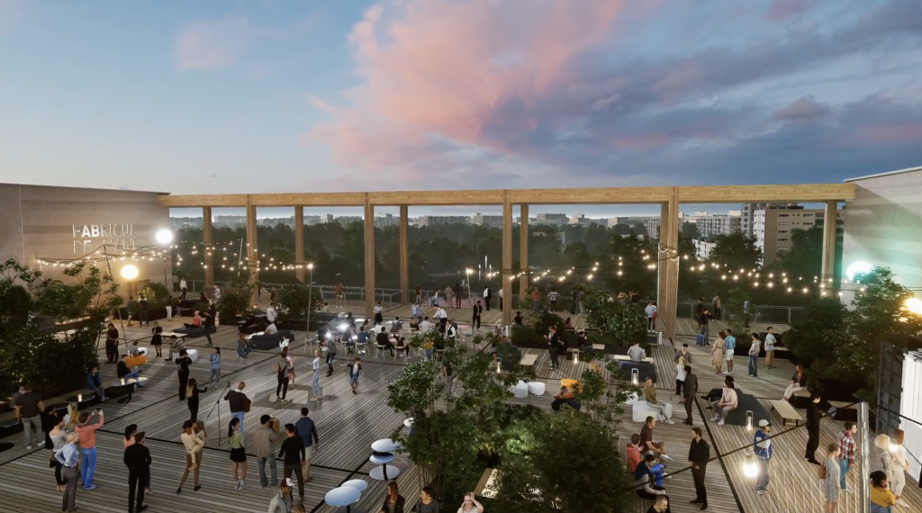 Image du rooftop du futur Centre Pompidou basé à Massy, dans l'Essonne, en partenariat avec le Musée Picasso.