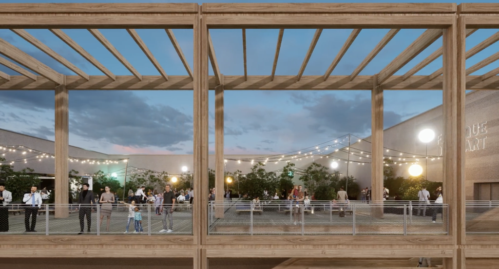 Image du rooftop du futur Centre Pompidou basé à Massy, dans l'Essonne, en partenariat avec le Musée Picasso.