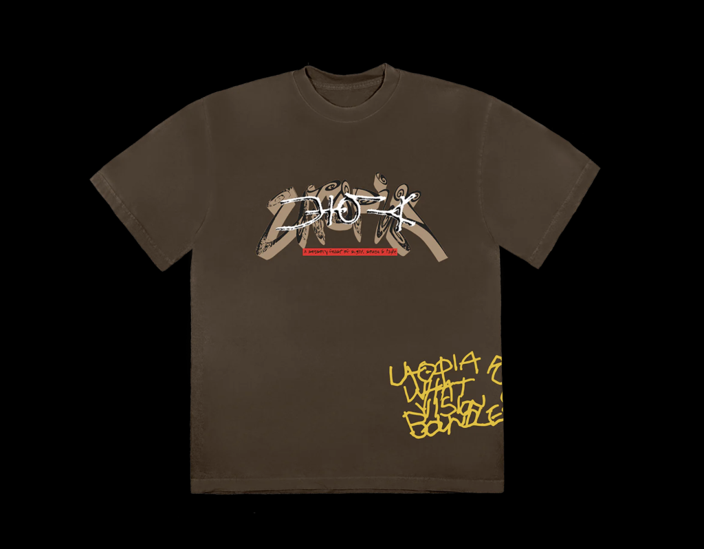 T-shirt spécial de l'album Utopia de Travis Scott : l'un des trois modèles, côté recto