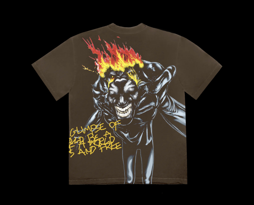 T-shirt spécial de l'album Utopia de Travis Scott : l'un des trois modèles, côté verso