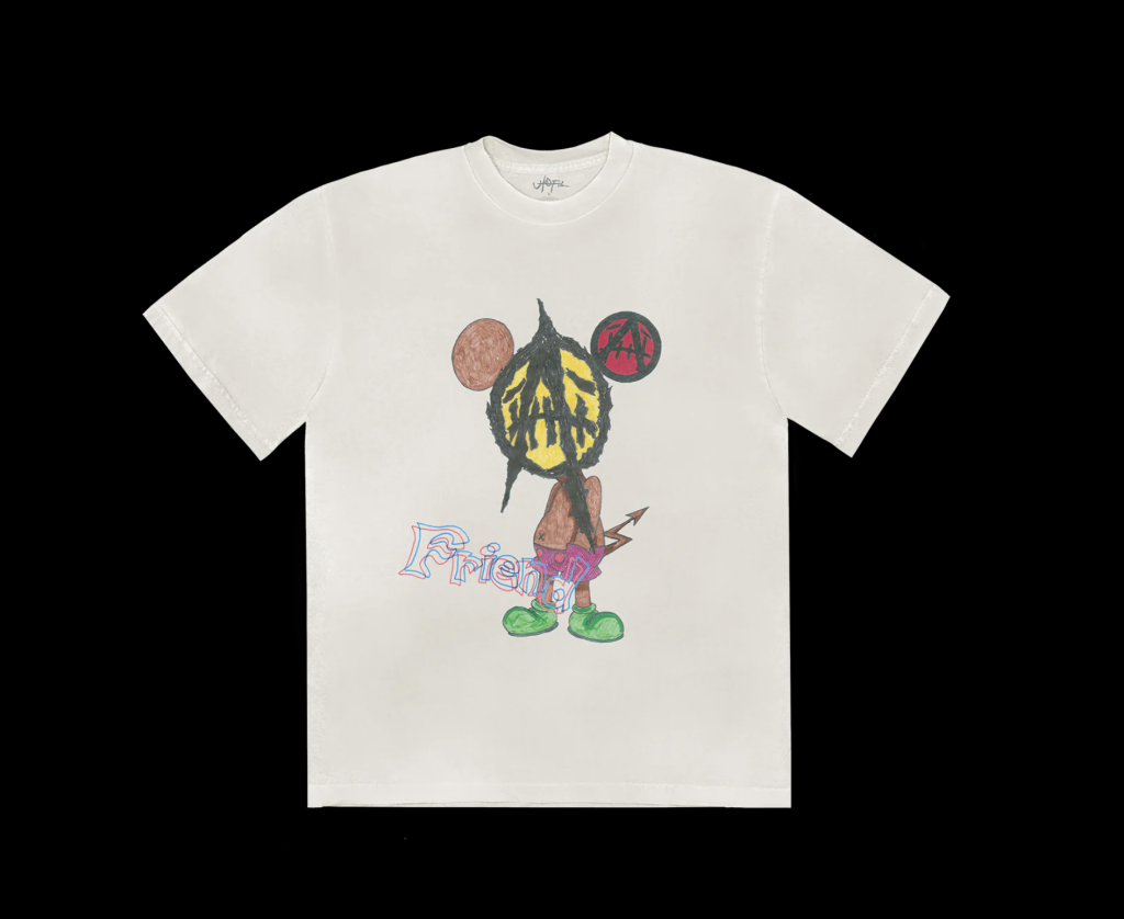 T-shirt spécial de l'album Utopia de Travis Scott : l'un des trois modèles avec St Michael, côté recto