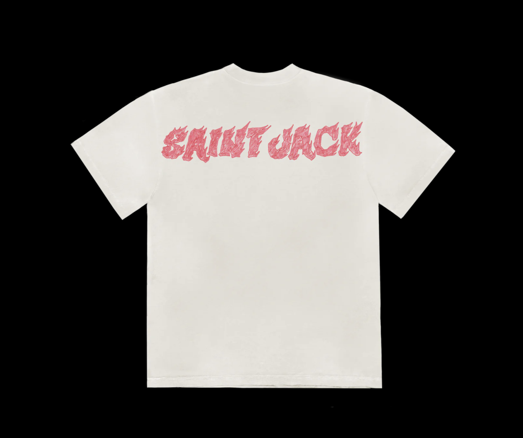 T-shirt spécial de l'album Utopia de Travis Scott : l'un des trois modèles avec St Michael, côté verso