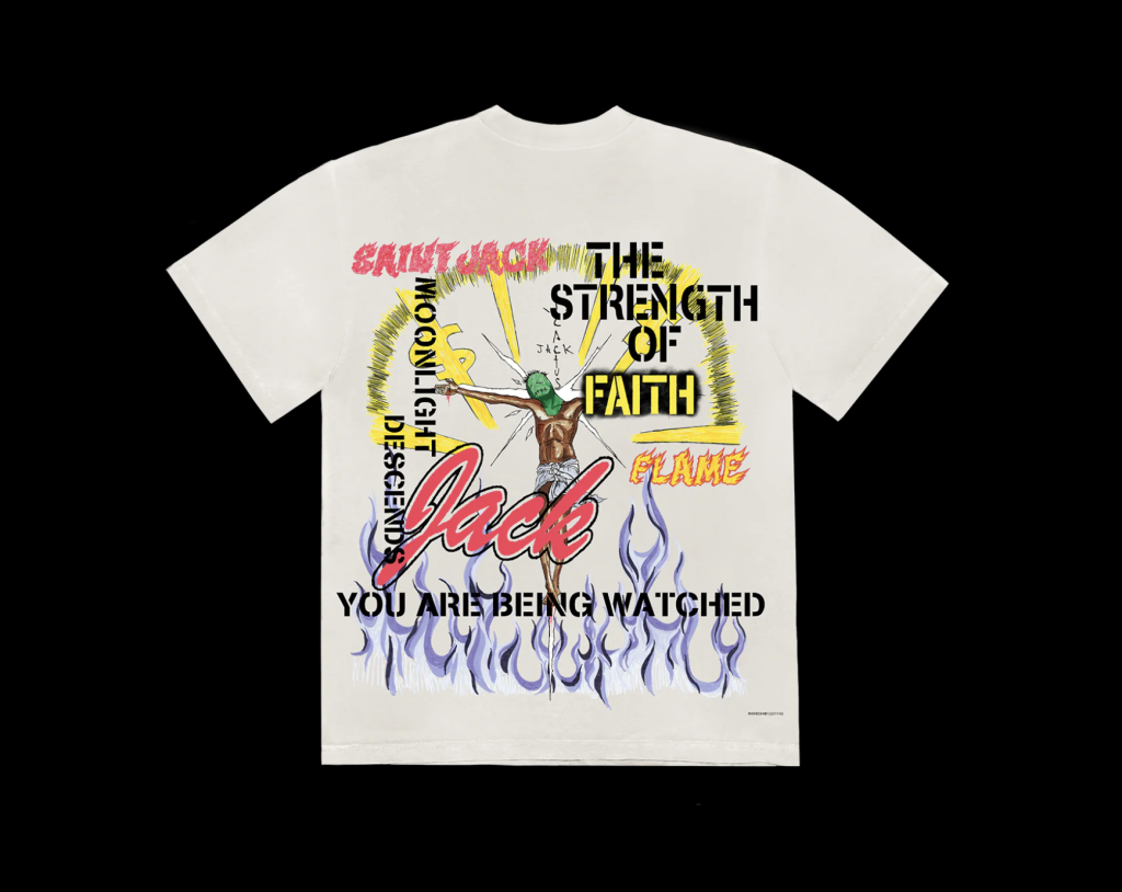 T-shirt spécial de l'album Utopia de Travis Scott : l'un des trois modèles avec St Michael, côté verso