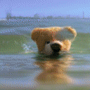Une vidéo d'un ours dans l'eau générée par l'intelligence artificielle Phenaki de Google DeepMind