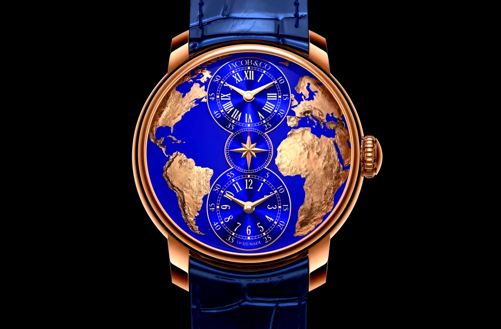 The World Is Yours Dual Time Zone, la nouvelle montre Jacob & Co en or.