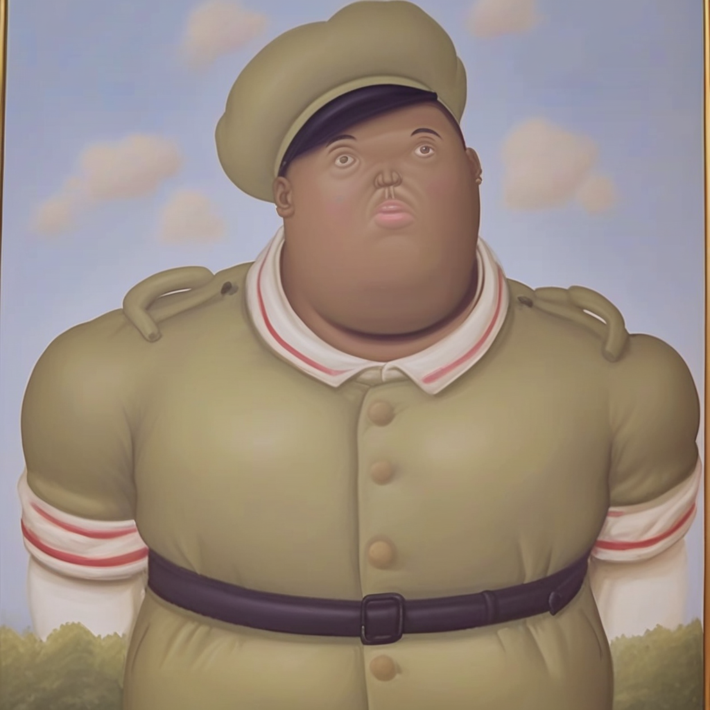Kylian Mbappé imaginé par une IA spécialement formée dans le style de Fernando Botero