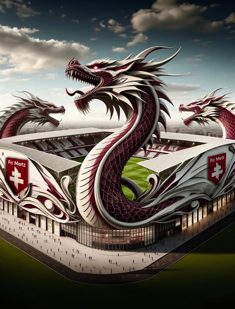 Le stade Saint-Symphorien du FC Metz imaginé par l'IA.