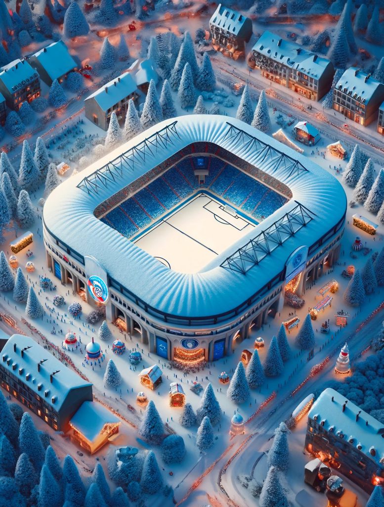 Le stade de la Meinau du RC Strasbourg imaginé par l'IA.
