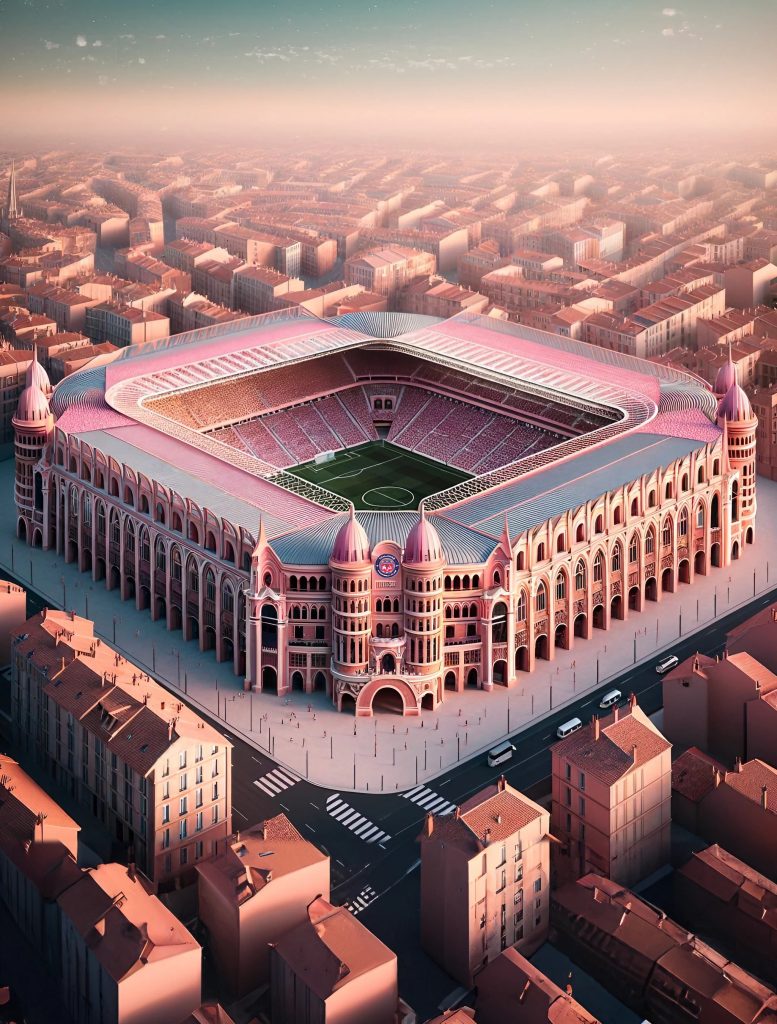 Le Stadium du Toulouse FC imaginé par l'IA.