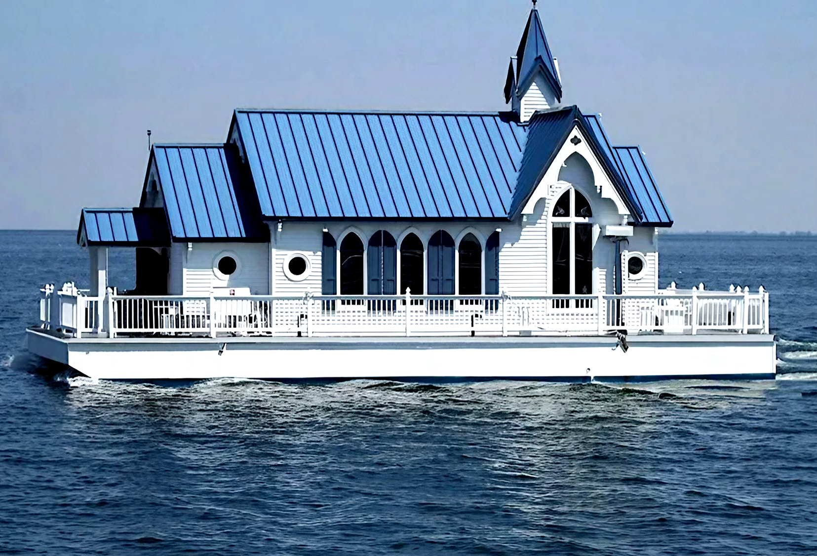Pourquoi pas vivre sur une chapelle flottante transformée en maison ?