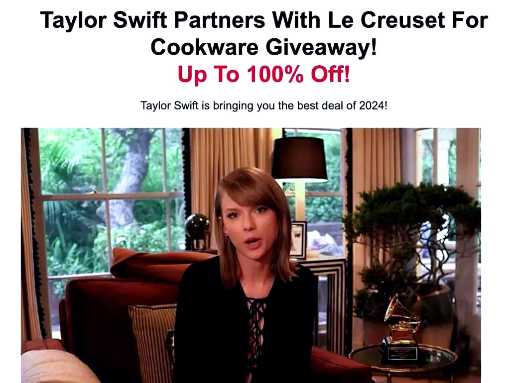 Non, Taylor Swift n’a pas fait de pub pour des cocottes en fonte Le creuset