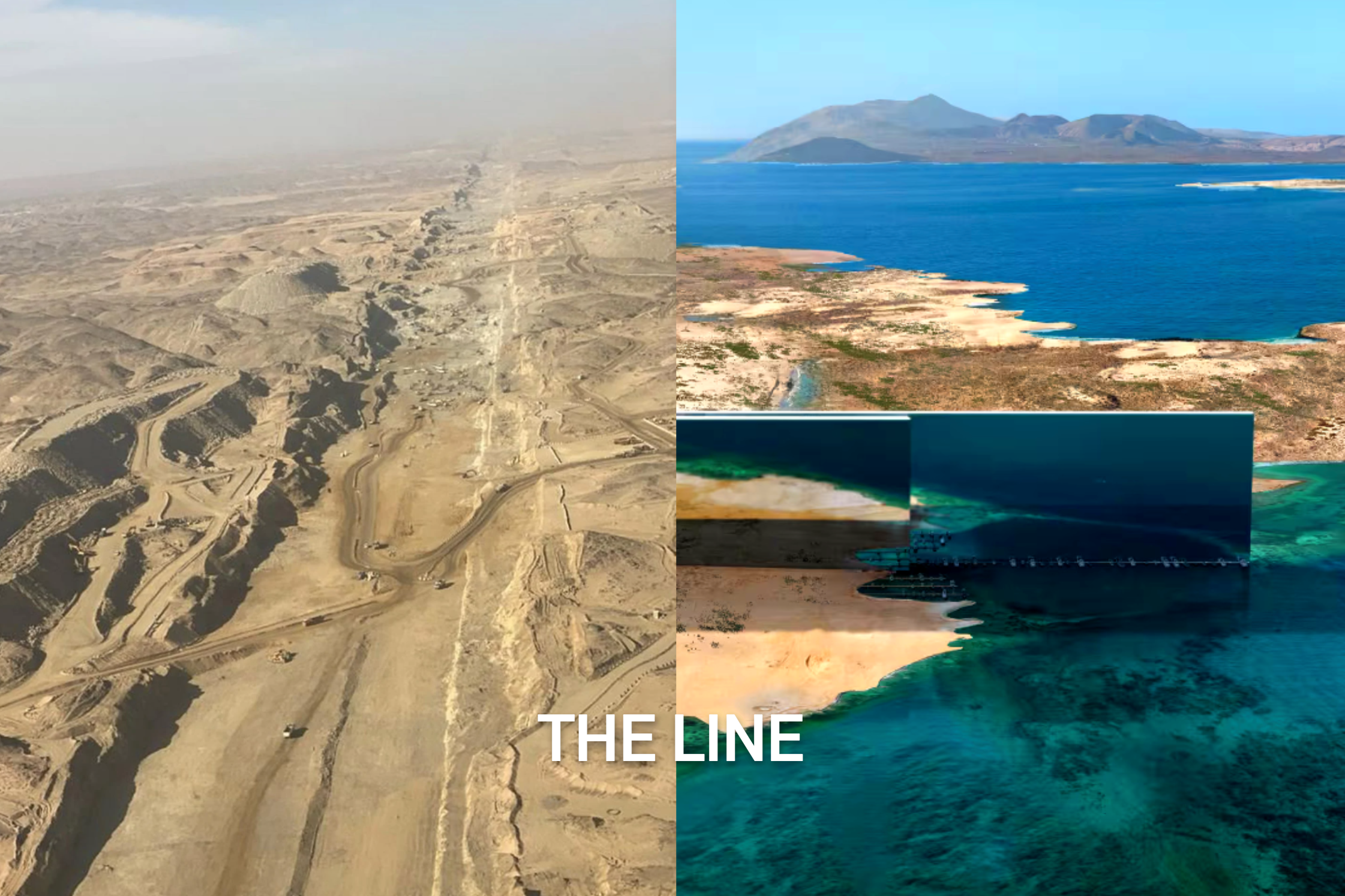 The Line : De nouvelles photos aériennes dévoilent le chantier hors norme