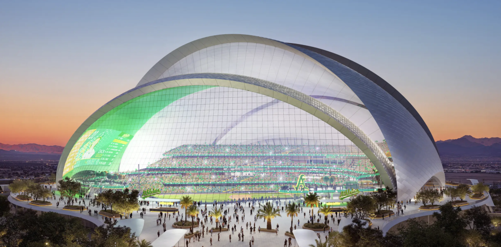 Le futur stade de baseball de Las Vegas imaginé par Bjarke Ingels Group.