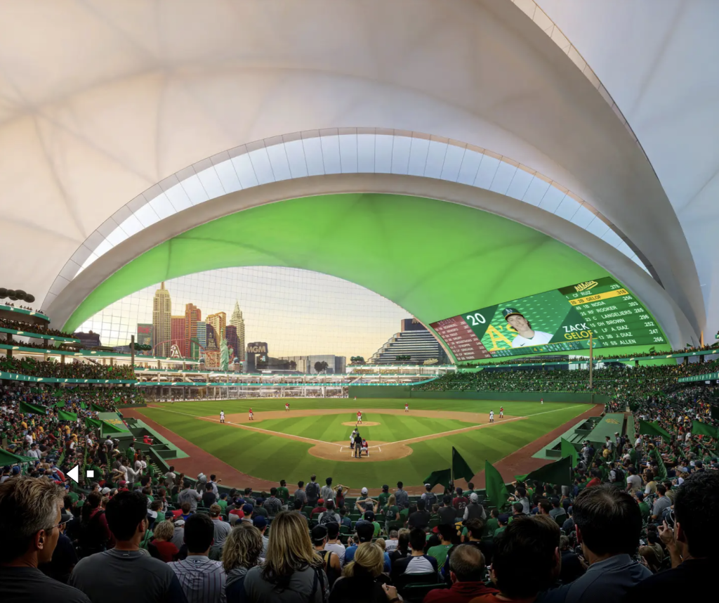 Le futur stade de baseball de Las Vegas imaginé par Bjarke Ingels Group.