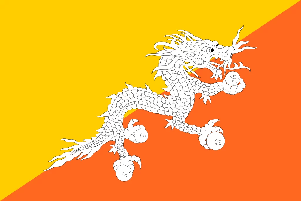 Le drapeau du Bhoutan