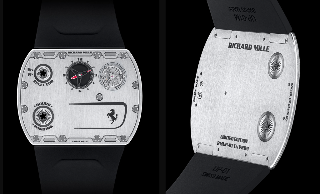 Face et arrière de la montre Richard Mille RM UP-01 Ferrari.